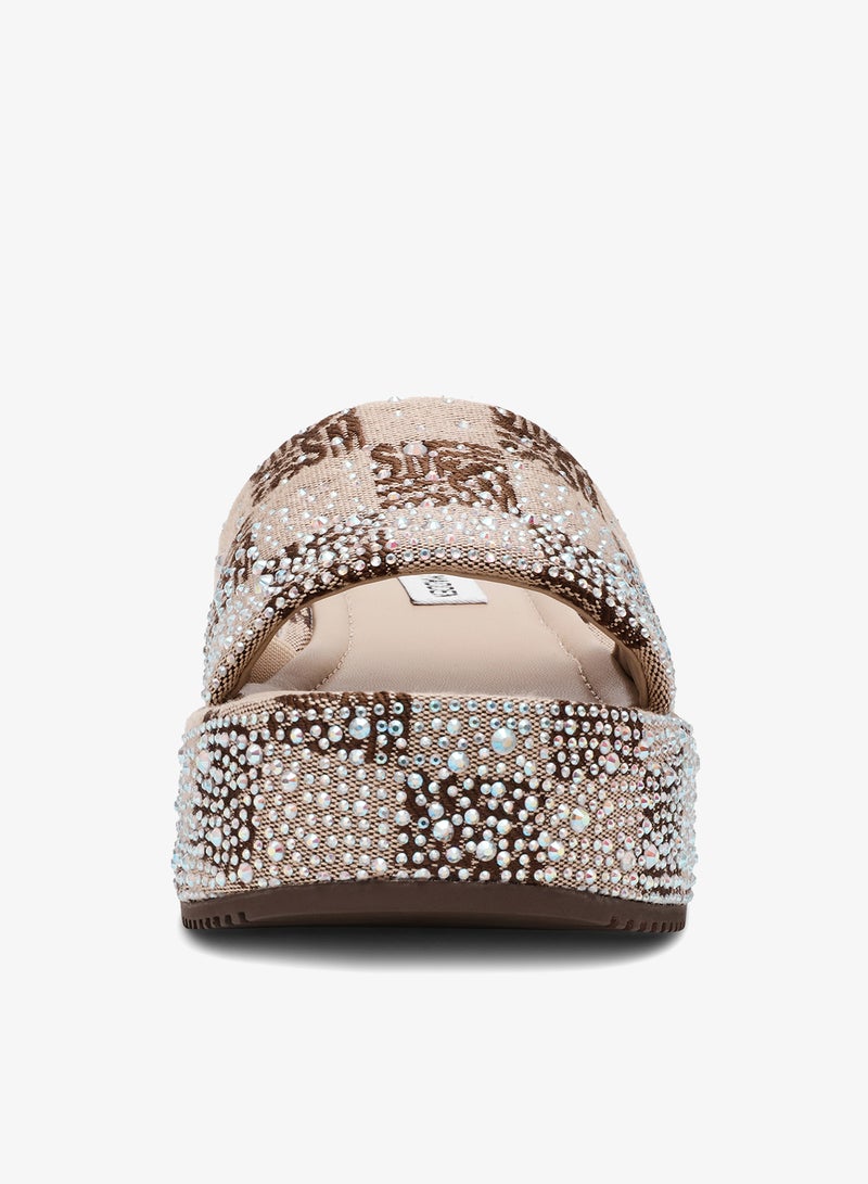 ستيف مادن صنادل إسفين بشعار قماشي - Image 2